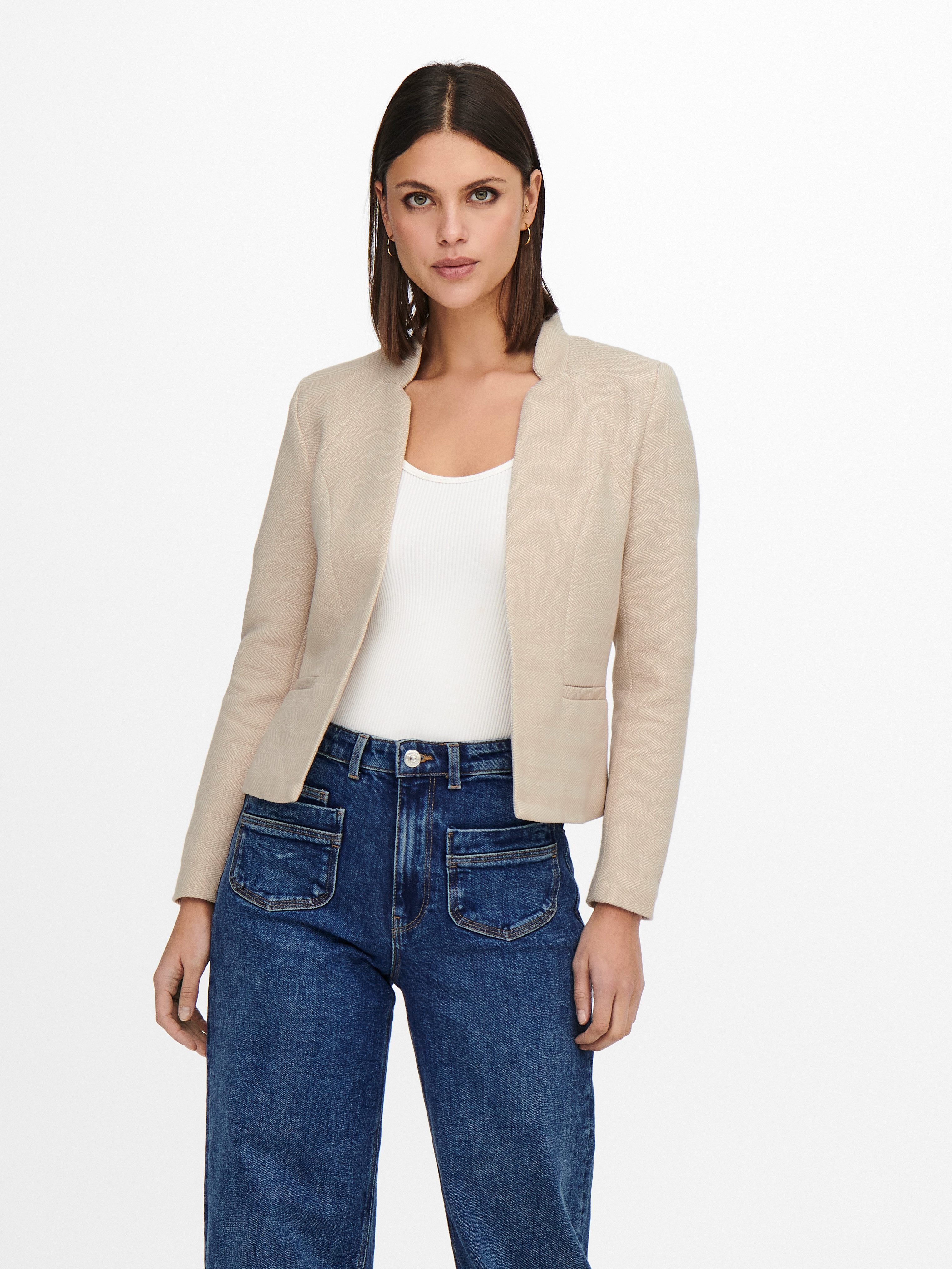 ONLY Kurzblazer ONLADDY-LINEA L/S SHORT BLAZER CC TLR Materialmix, regular fit