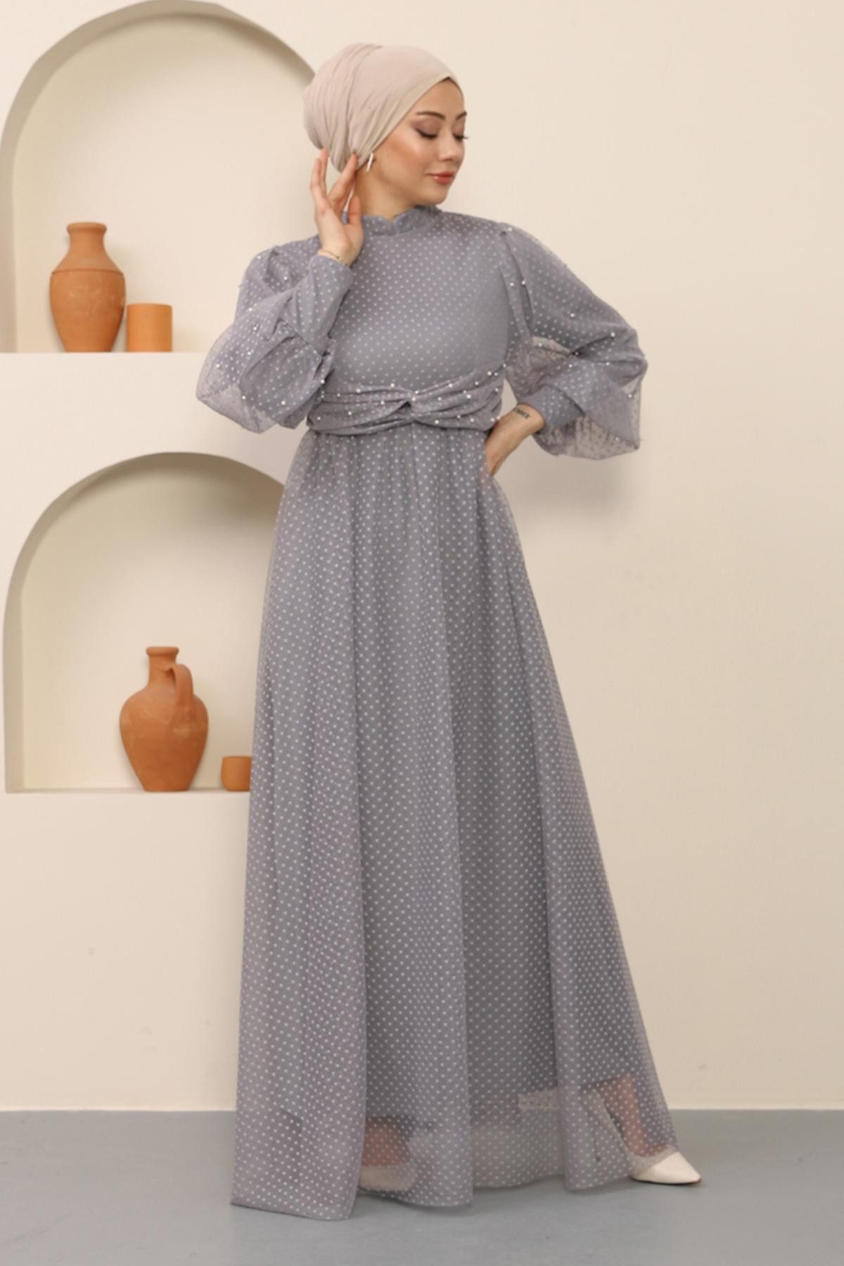 MODAMİHRAM Midikleid KleidInci Detailliertes Tüllabendkleid günstig online kaufen