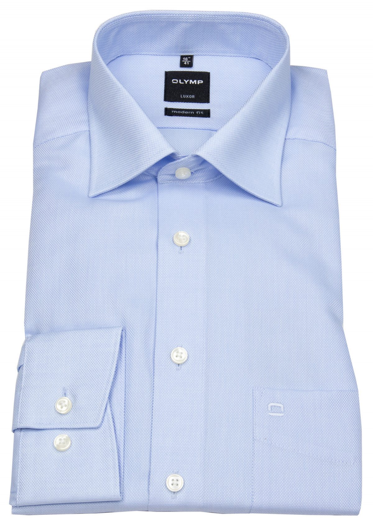 OLYMP Businesshemd Modern Fit leicht tailliert bügelfrei Kentkragen
