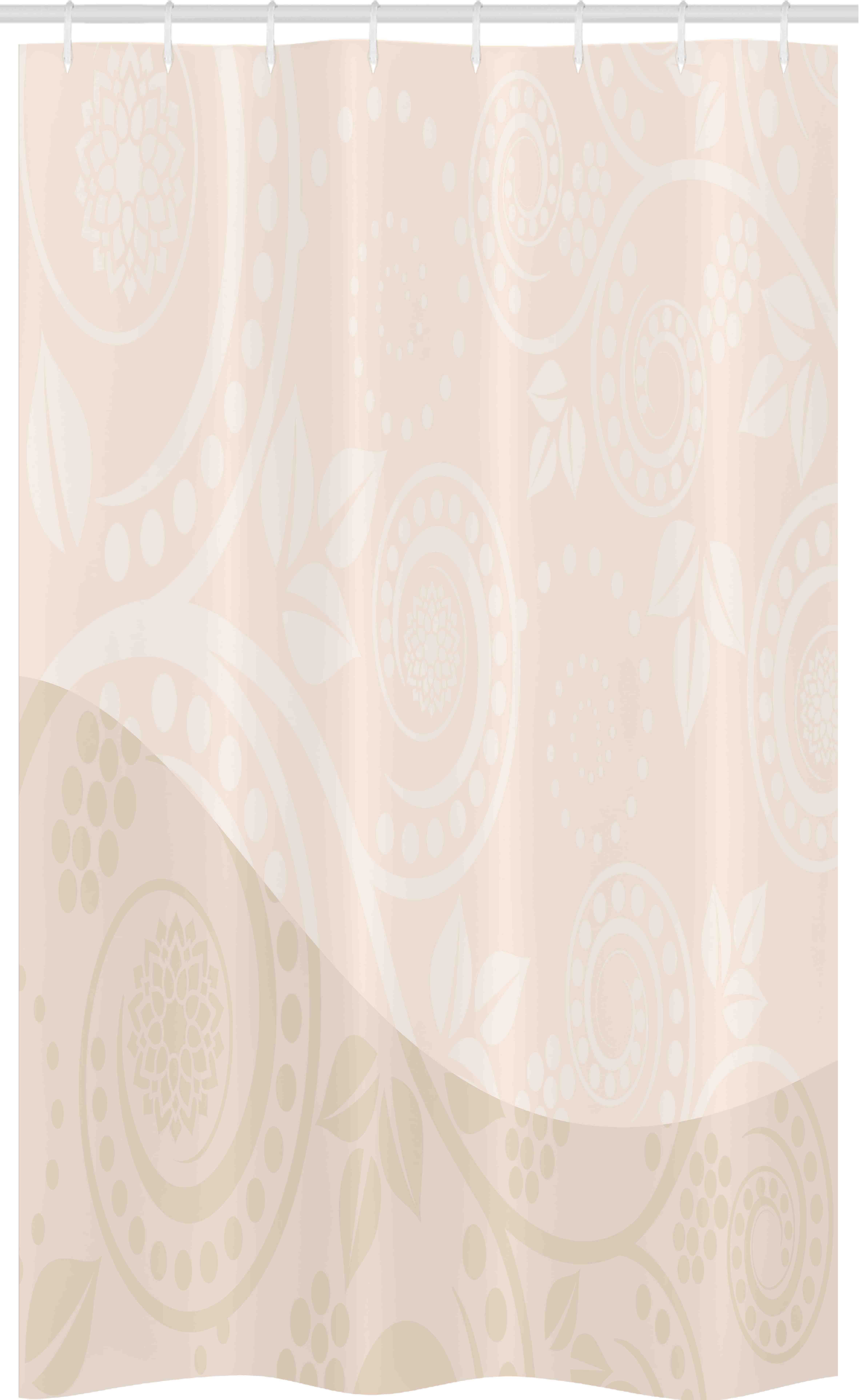 Abakuhaus Duschvorhang Badezimmer Deko Set aus Stoff mit Haken Breite 120 cm, Höhe 180 cm, Shabby Chic Floral Bloom Curves