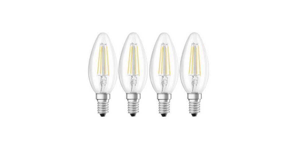 Osram LED-Leuchtmittel LED Base Classic B Lampe 40W Glühbirne E14 Warmweiß [4er], E14, 4 St., Warmweiß, Lange Lebensdauer bis zu 15000 Stunden,470lm,2700K