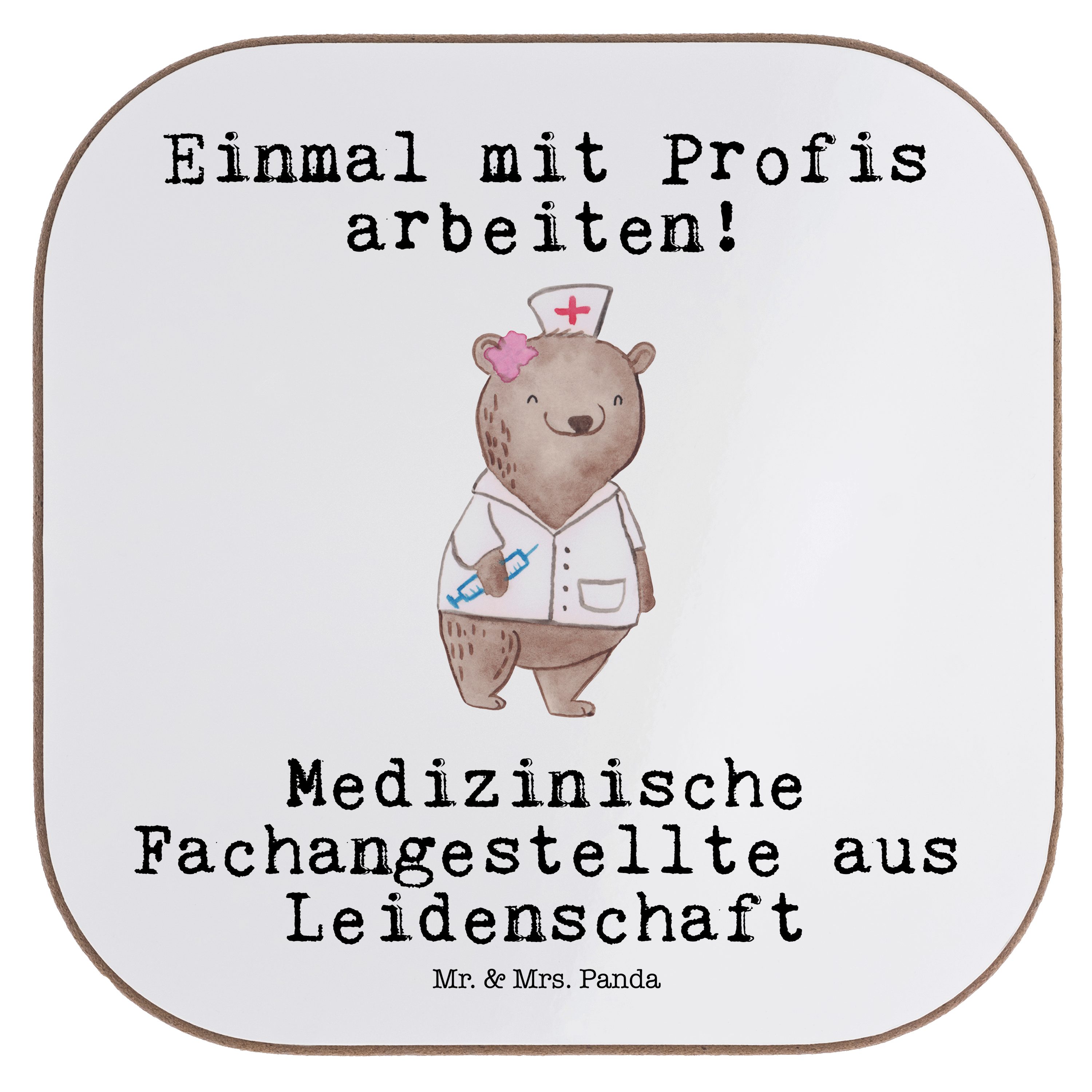 1-tlg. aus Medizinische Fachangestellte Arzt, Mr. - Geschenk, Weiß Leidenschaft Panda - & Mrs. Getränkeuntersetzer