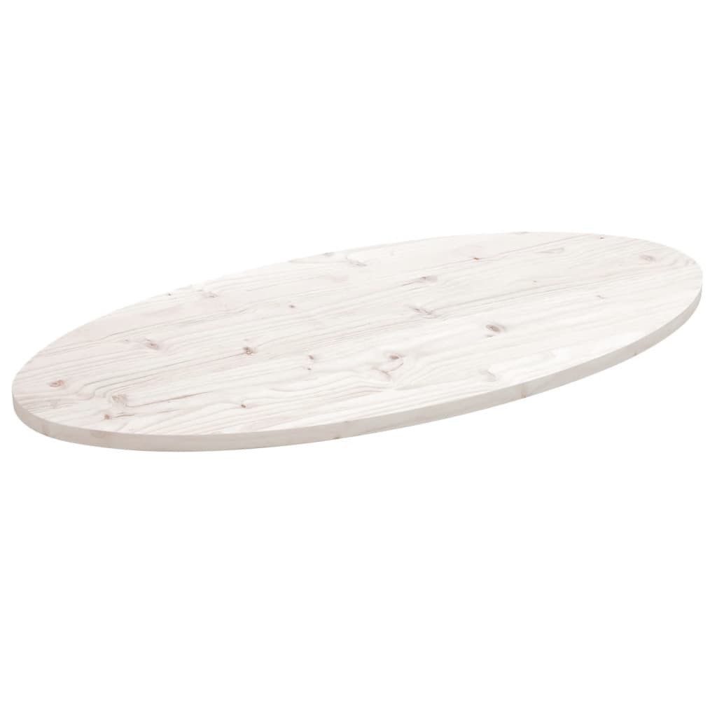vidaXL Tischplatte Tischplatte Weiß 110x55x2,5 cm Massivholz Kiefer Oval (1 St)