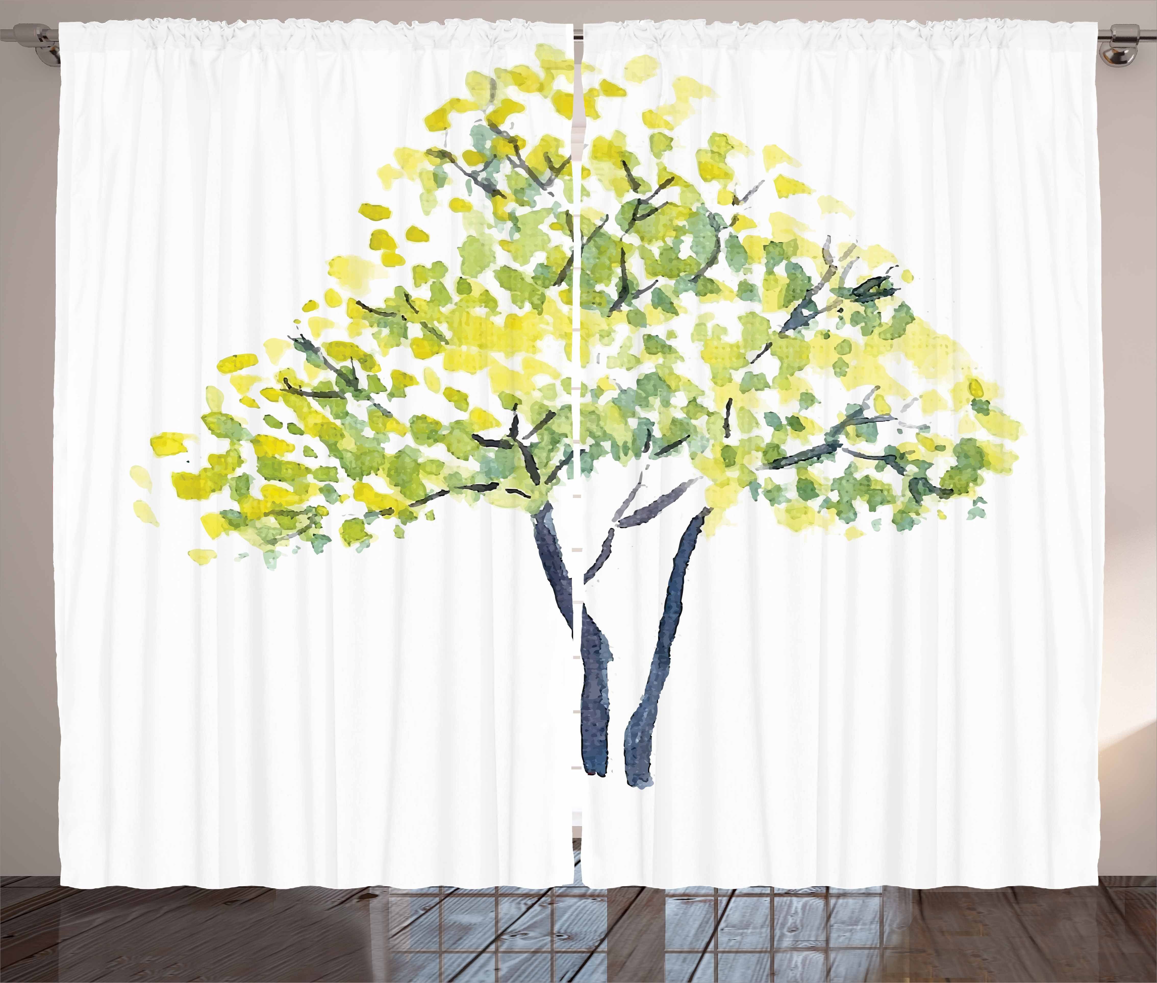 Gardine Schlafzimmer Kräuselband Vorhang mit Schlaufen und Haken, Abakuhaus, Baum Blooming Spring Branch