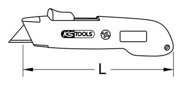 KS Tools Cuttermesser, Klinge: 0.05 cm, Profi-Sicherheits-Universal-Messer, 145 mm