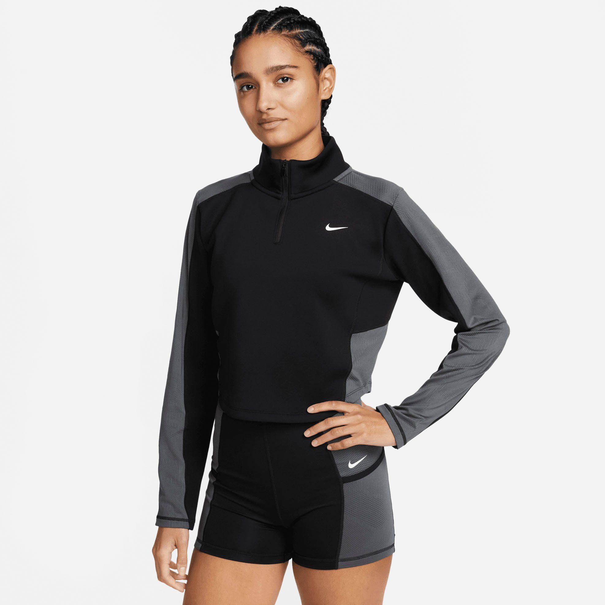 Nike Trainingsshirt Dri-FIT Femme Women's Half-Zip Long Sleeve Cropped Top