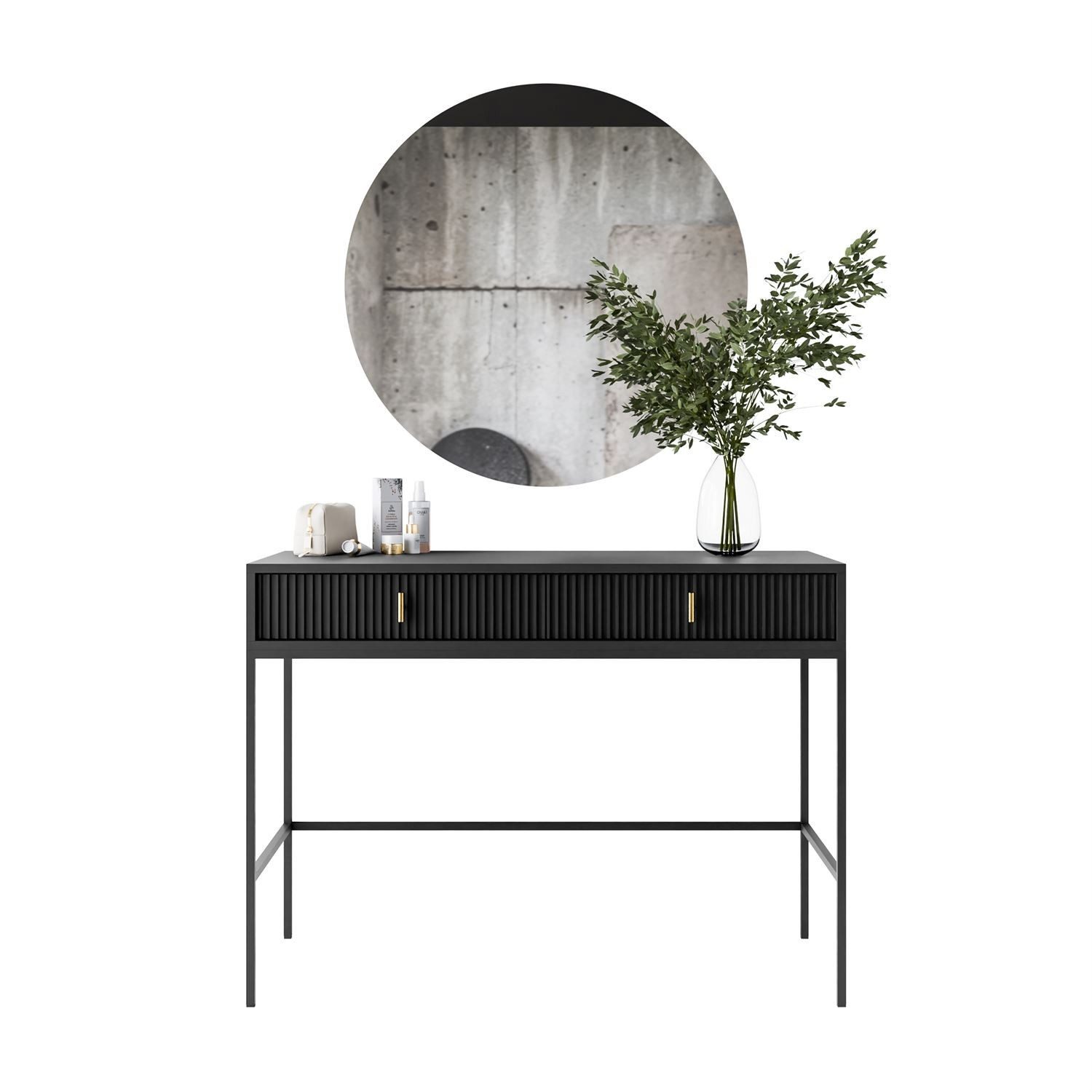 Lookway Schminktisch MIDNIGHT auf Gestell mit Spiegel und LED-Beleuchtung, Breite: 104 cm