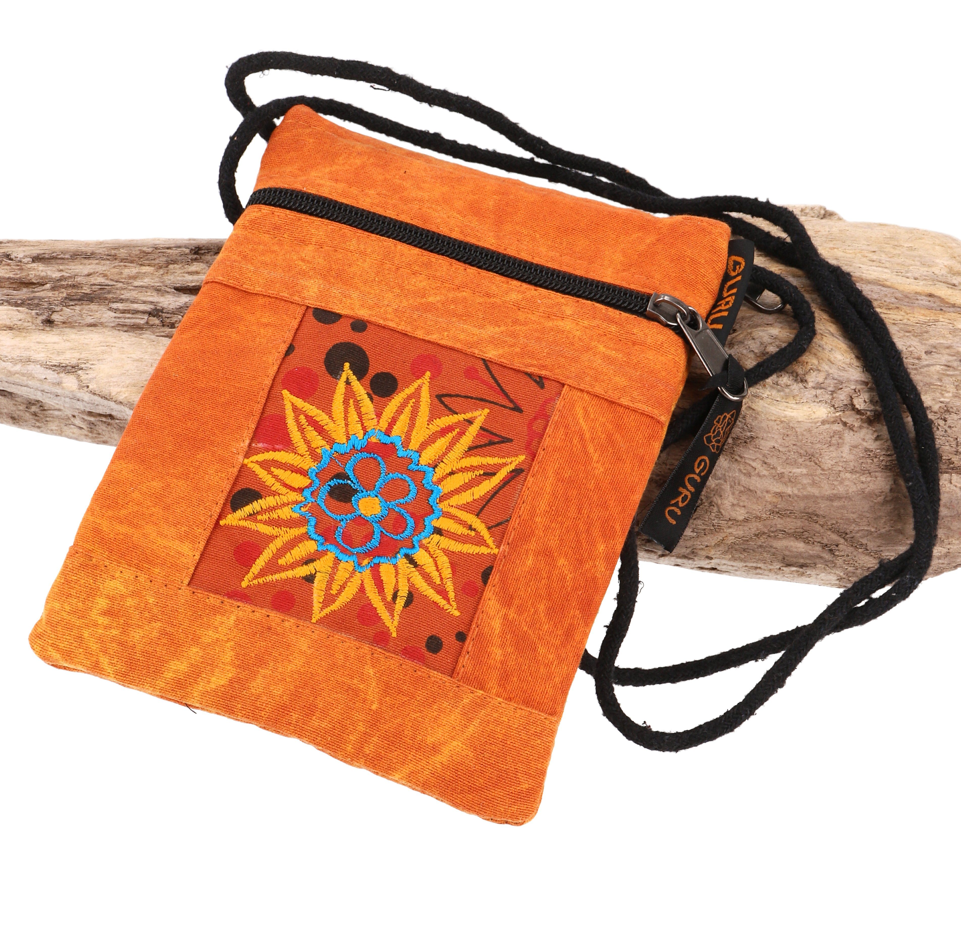 - Brustbeutel, Passporttasche orange Guru-Shop Boho Schultertasche