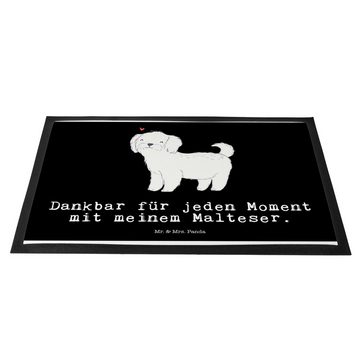 Fußmatte Malteser Moment - Schwarz - Geschenk, Rassehund, Motivfußmatte, Matte, Mr. & Mrs. Panda, Höhe: 0.6 mm