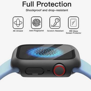 SmartUP Smartwatch-Hülle 2X Schutzhülle für Apple Watch 38mm Series 1/2/3 Case Displayschutz, 2 in 1 Design, Rundumschutz