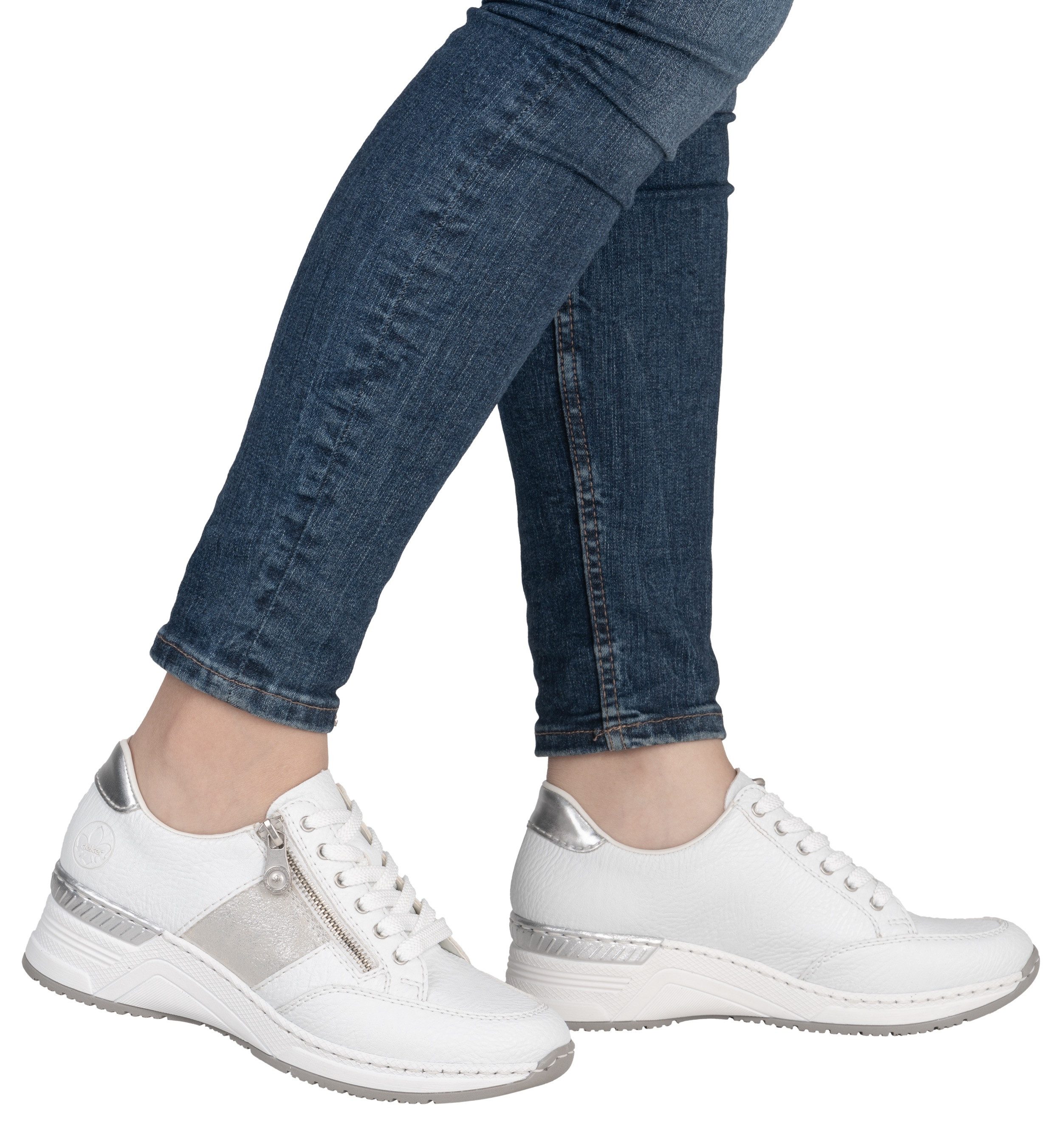 Rieker Keilsneaker, Schnürschuh, Halbschuh, Sneaker mit loser Einlage, schmale Form