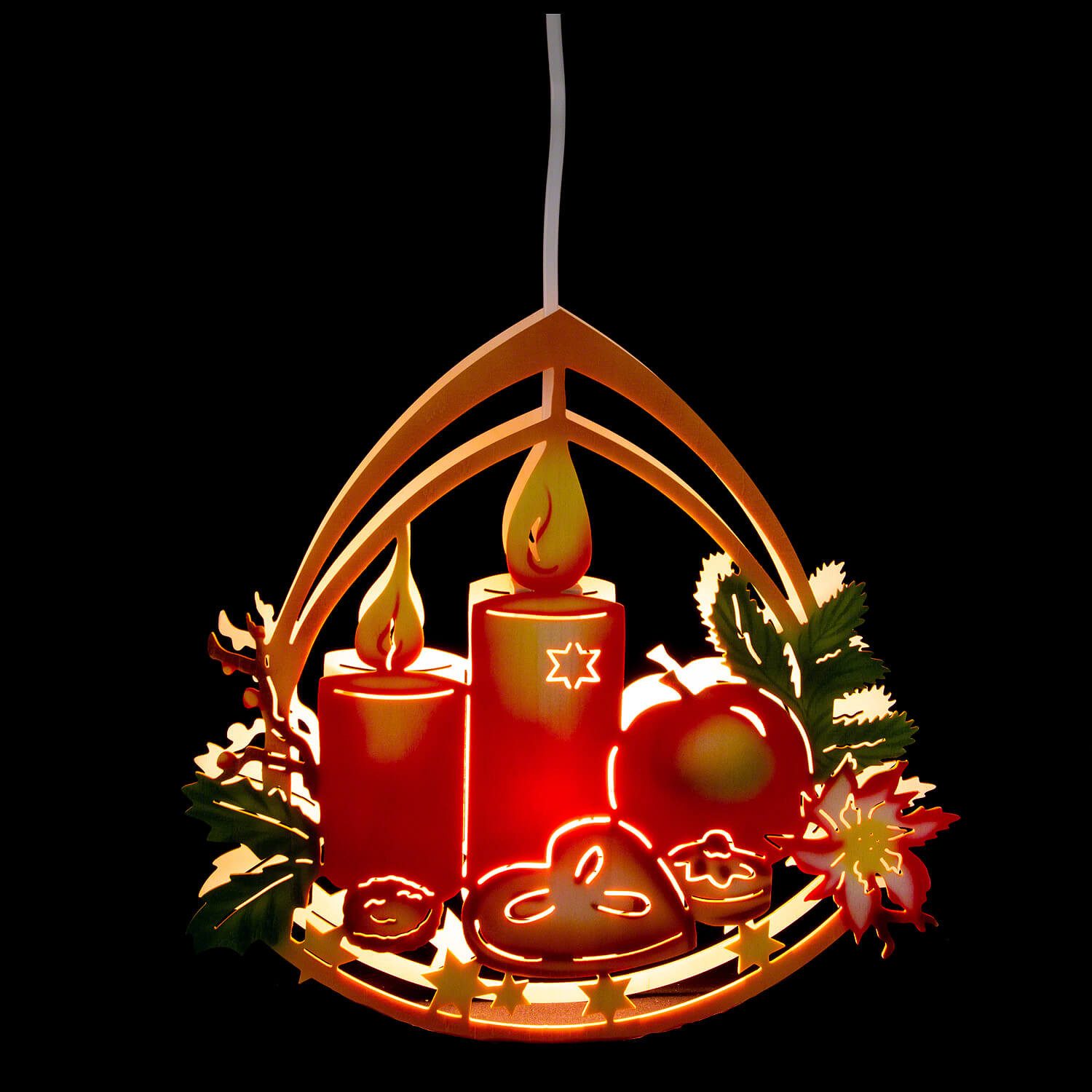 Kunstgewebe Taulin Schwibbogen Fensterbild Adventsschale (33cm) von Kunstgewerbe Taulin