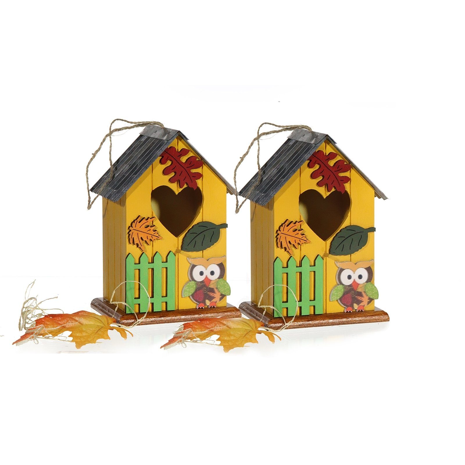 HTI-Living Dekoobjekt Vogelhaus 2er Set Eule (2 St)