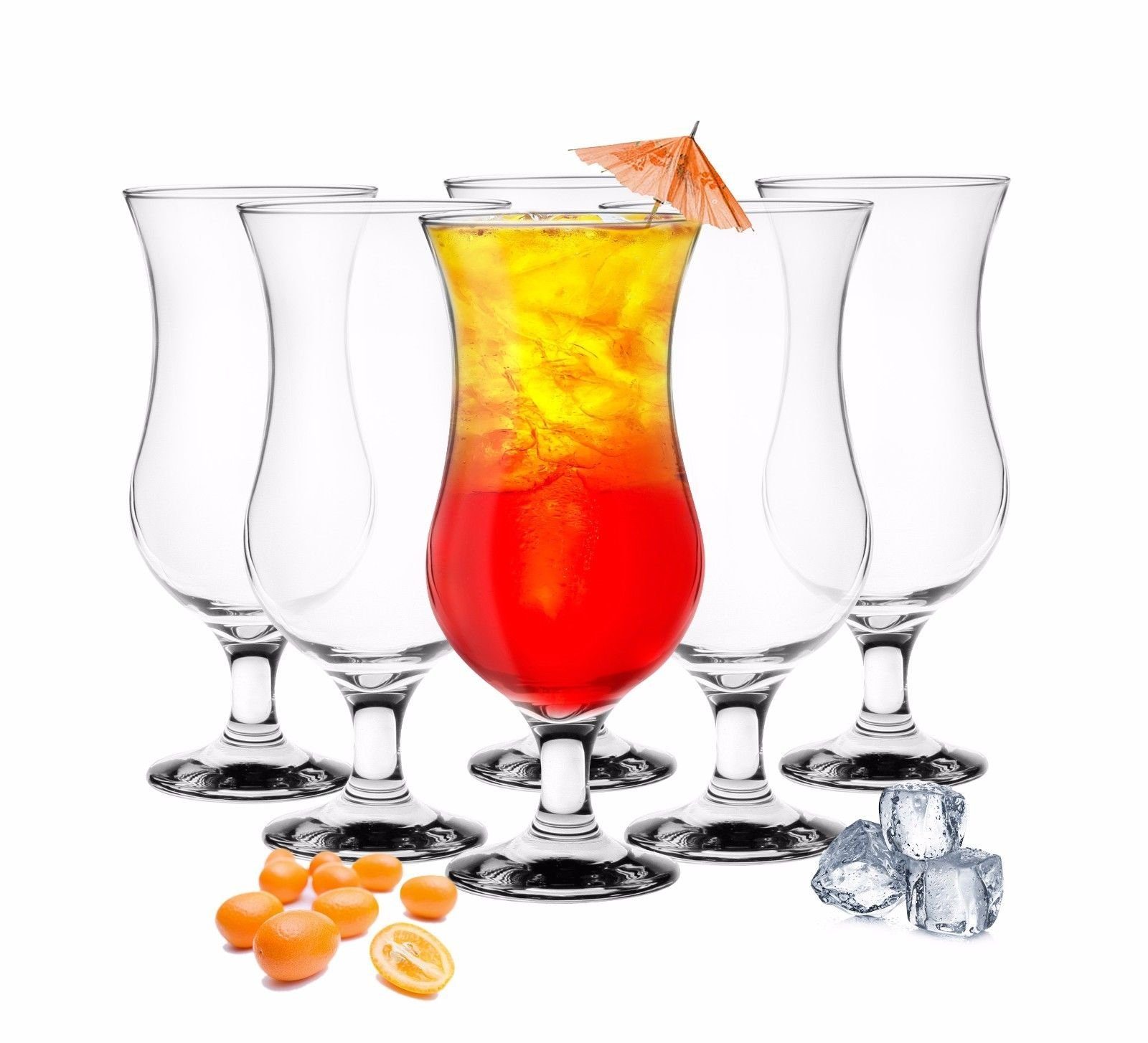 Sendez Cocktailglas 6 Cocktailgläser 480ml Trinkgläser Cocktailglas Longdrinkgläser, 6-tlg., Glas, 6-teilig