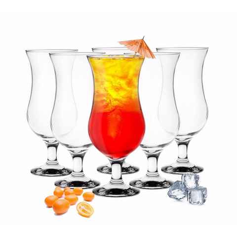 Sendez Cocktailglas 6 Cocktailgläser 480ml Trinkgläser Cocktailglas Longdrinkgläser, Glas, 6-teilig