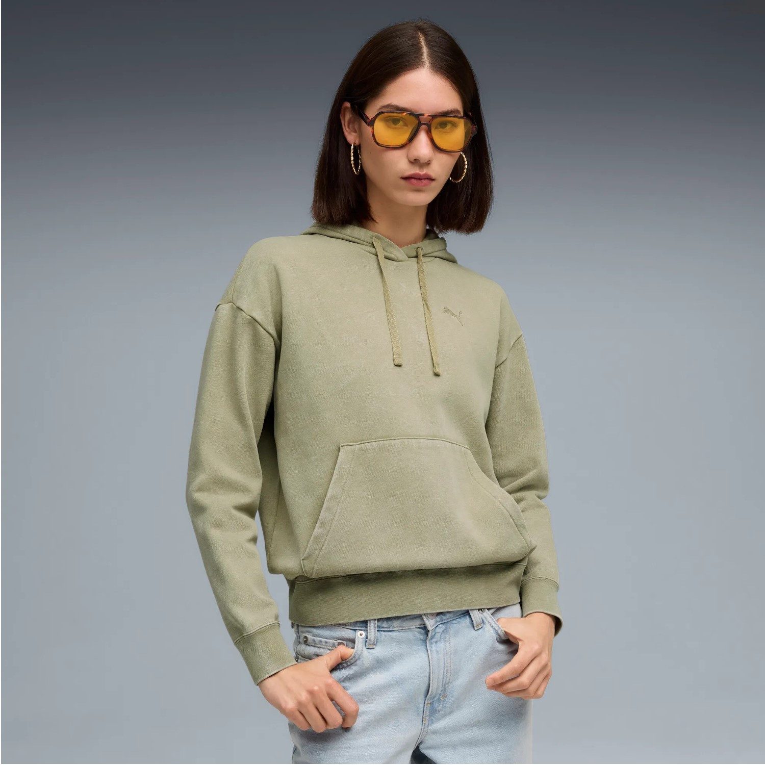 PUMA 2-in-1-Pullover Elevated Relaxed Wash mit Kägurutaschen