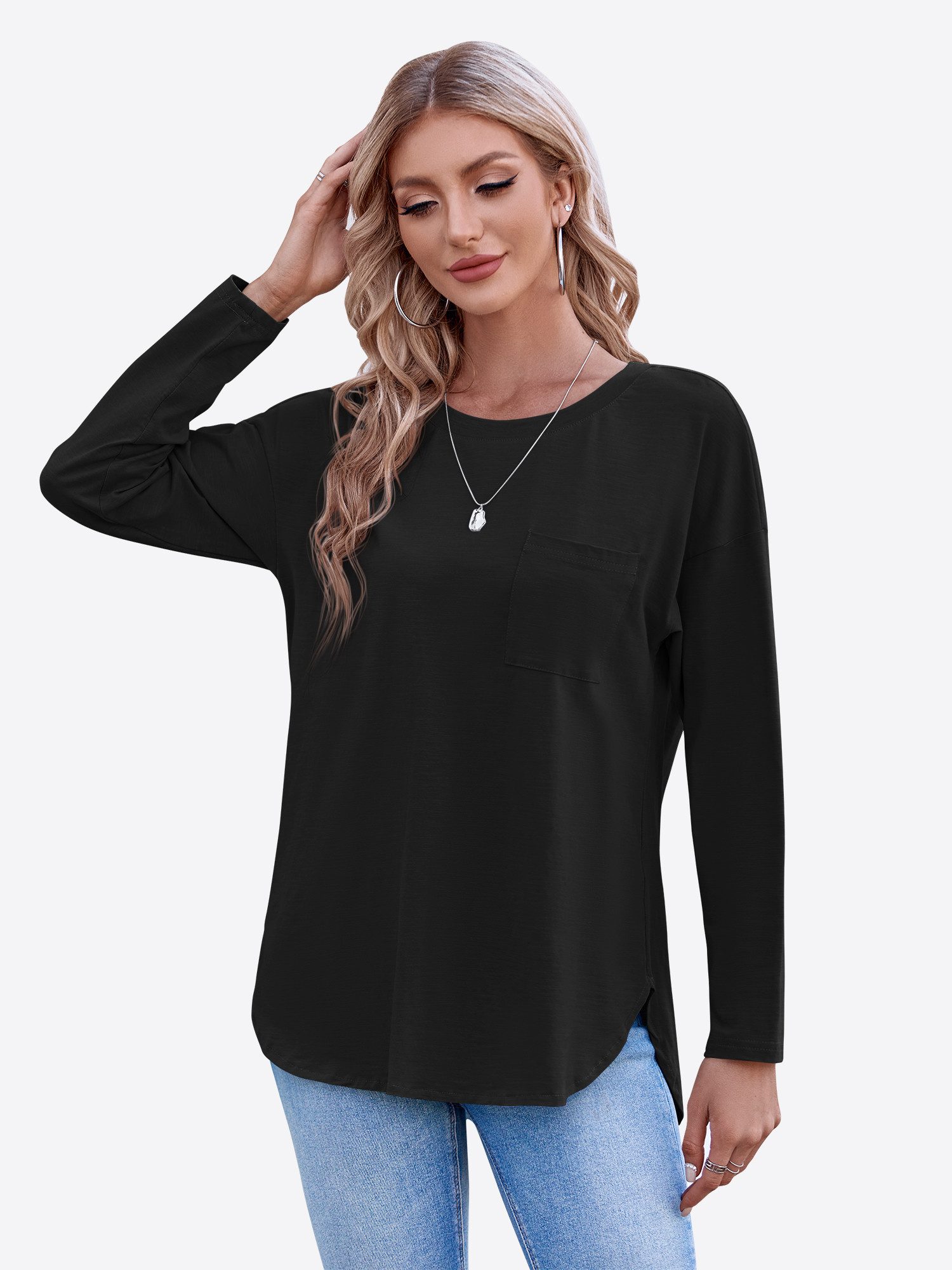 Imily Bela T-Shirt Damen Langärmliges Oversize günstig online kaufen