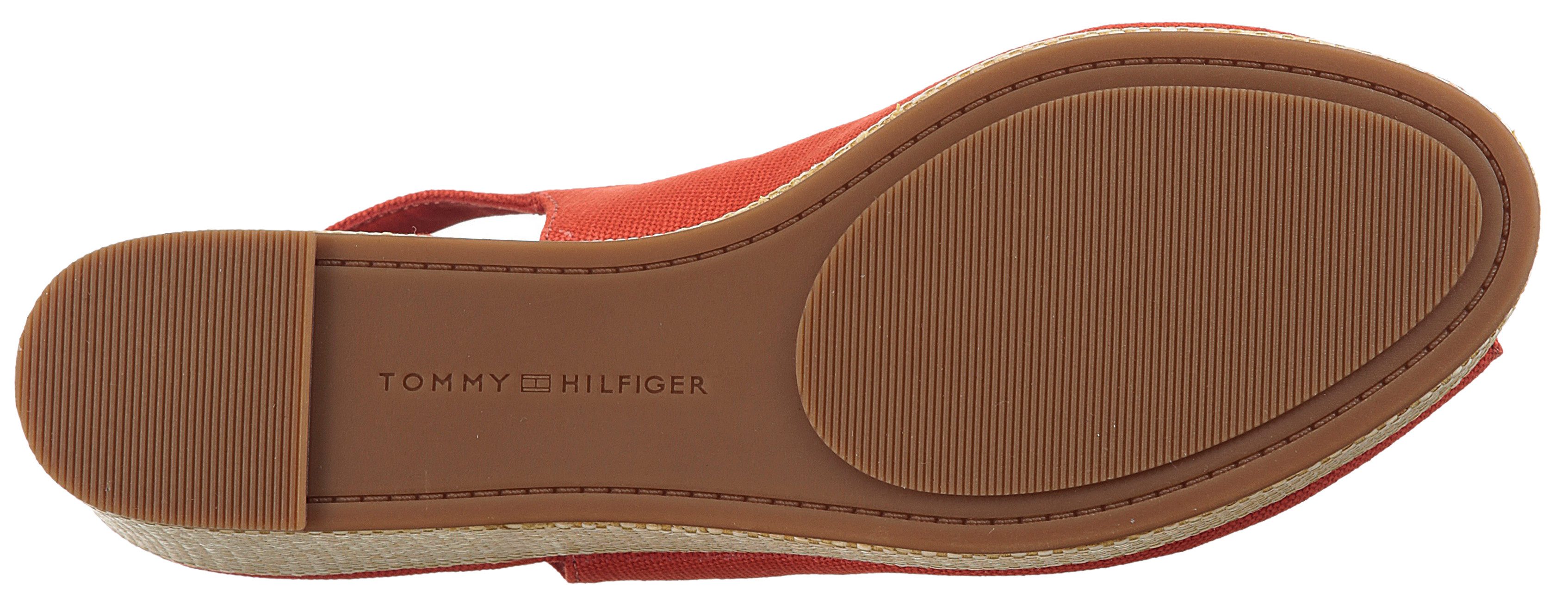Tommy Hilfiger FLAG MID WEDGE ESPAD SLINGBACK Keilsandalette, Plateau, Sommerschuh, Riemchensandale mit verstellbarer Schnalle