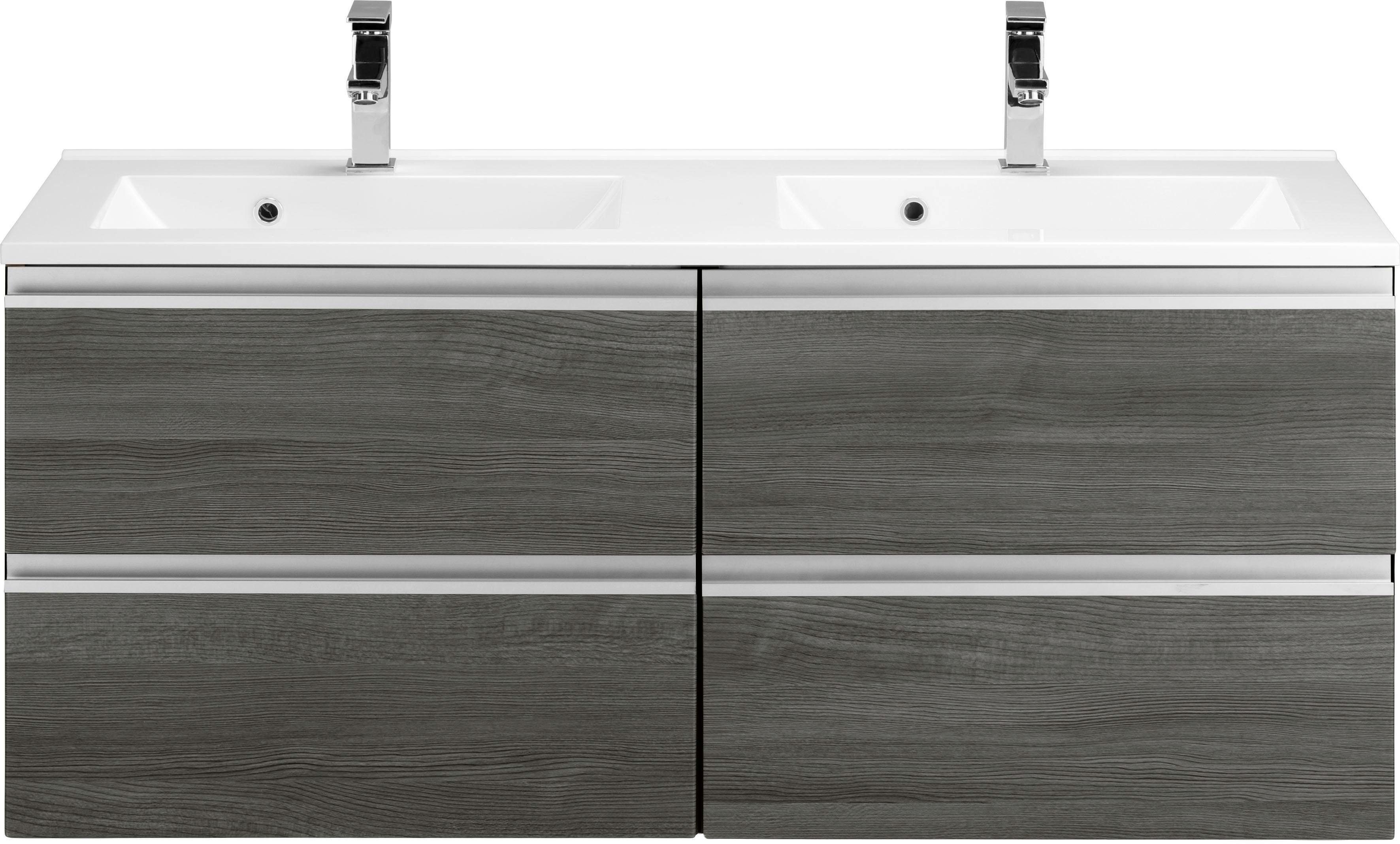 welltime Waschbeckenunterschrank Ohio Badmöbel, Waschtisch inkl. Waschbecken, Breite 120 cm