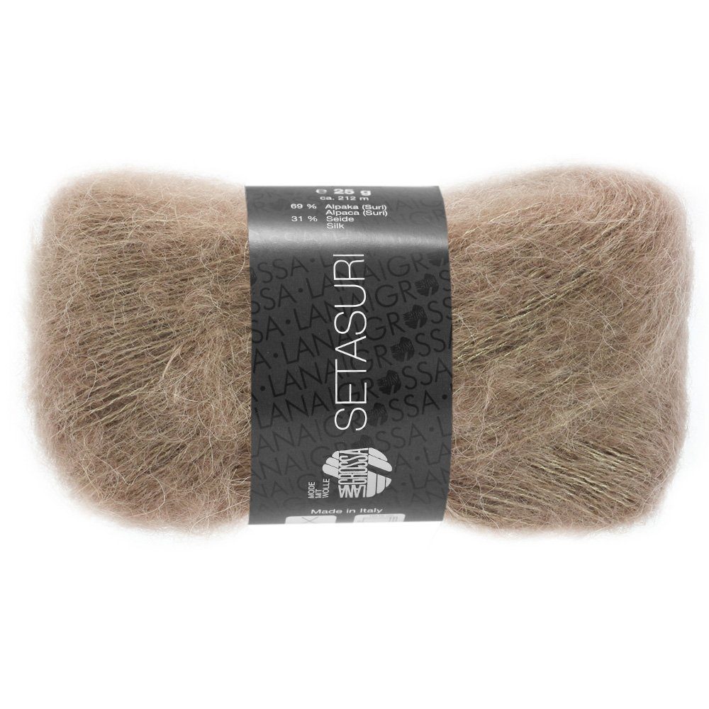 LANA GROSSA SETASURI Häkelwolle, 212 m (Feines Lace-Garn aus Alpaka (Suri) und Seide), 25 g