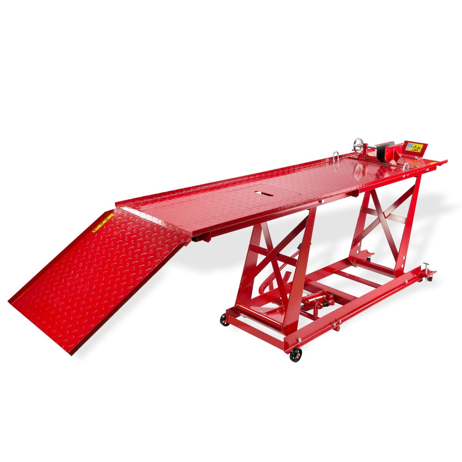 DEMA Motorradheber Hebebühne für Motorräder rot, bis 450kg, hydraulisch
