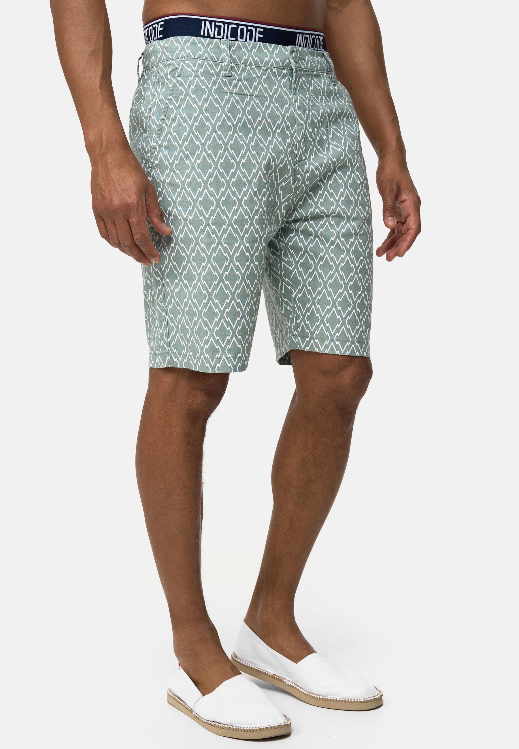 Indicode Chinoshorts Apostolis mit geometrischen Muster günstig online kaufen