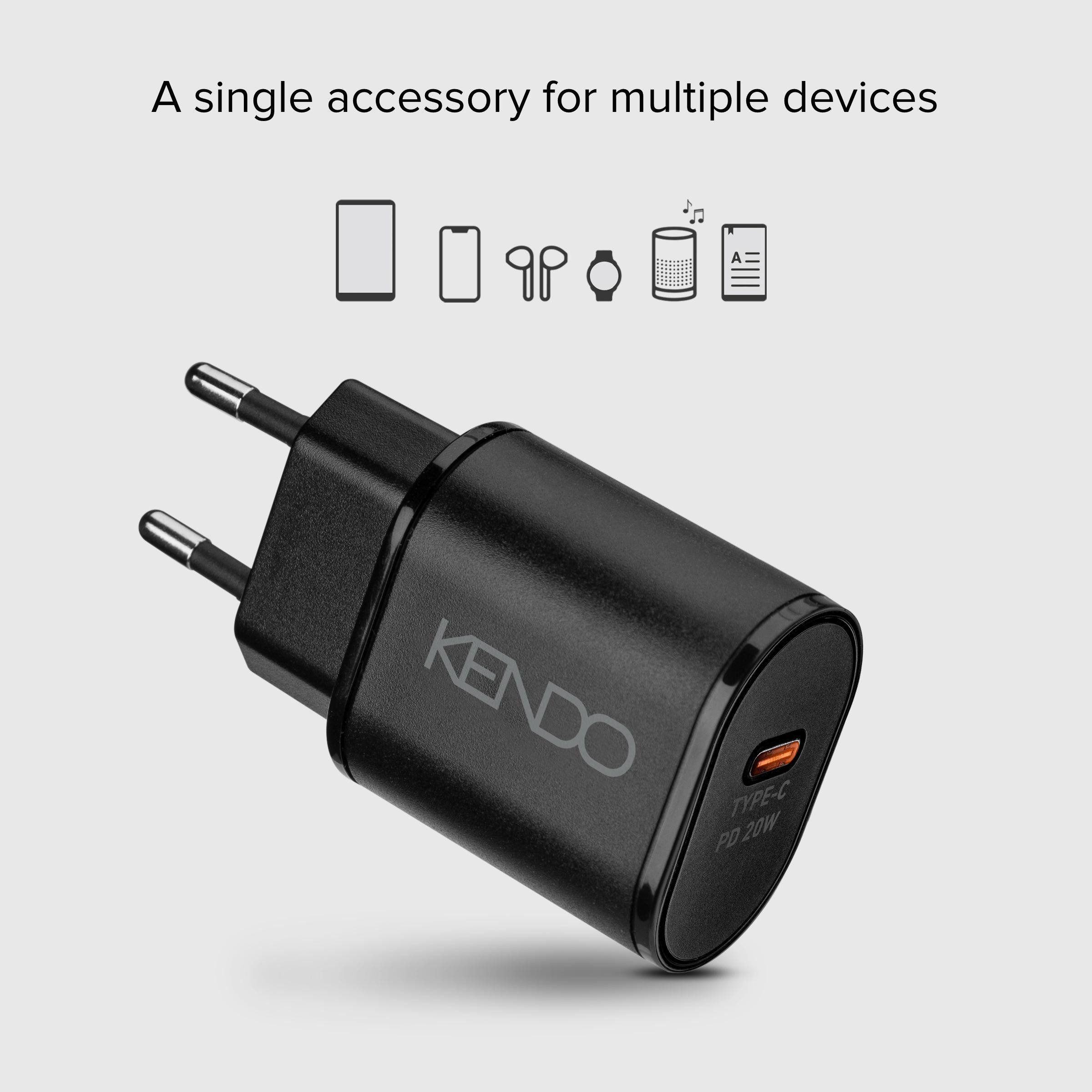 Kendo Ladegerät (USB-C) Smartphone-Ladegerät