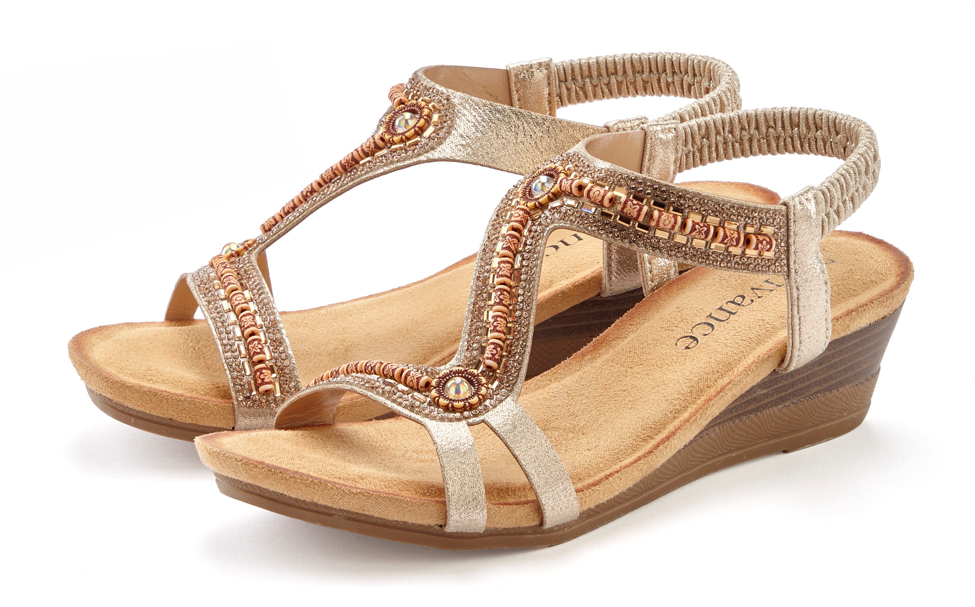 Vivance Sommerschuh Sandalette Sandale, Sommerschuh mit Glitzerdetails und günstig online kaufen