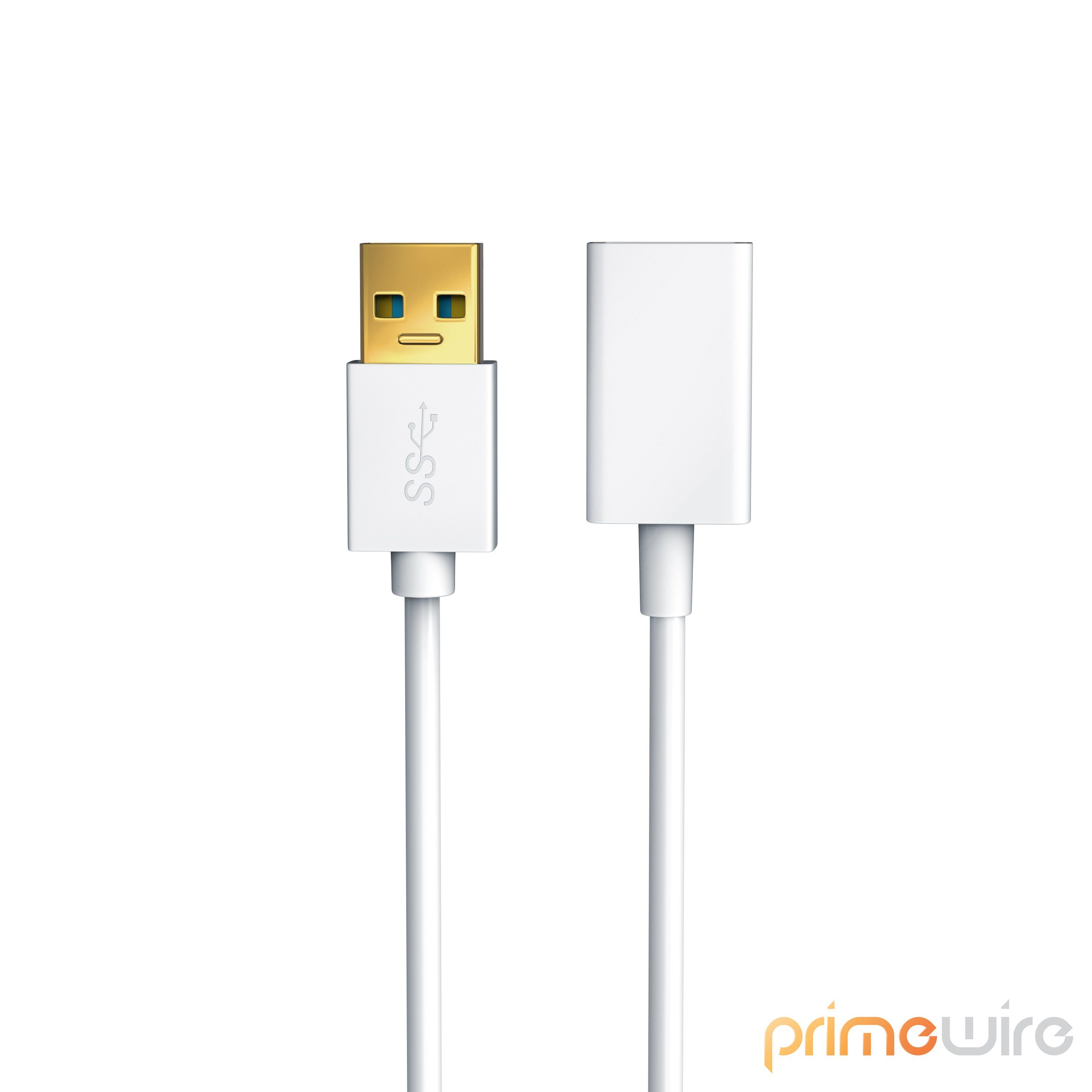 cm), Speed / bis Typ Primewire USB weiß Super 5Gb/s A USB3.0 Verlängerungskabel, (100 1m Repeater Verlängerung zu Kabel - 3.0
