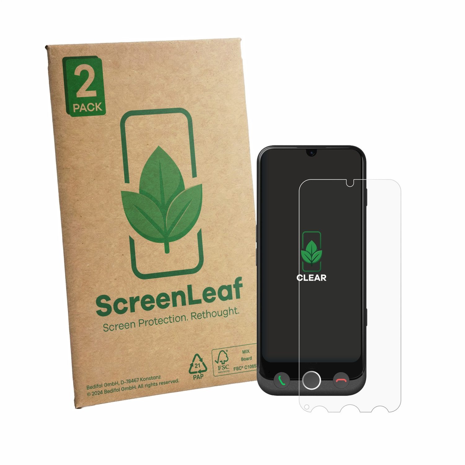 ScreenLeaf Displayschutzfolie Schutzfolie für Doro Aurora A30, 2 Stück, Displayschutz Schutz Folie Klar Transparent