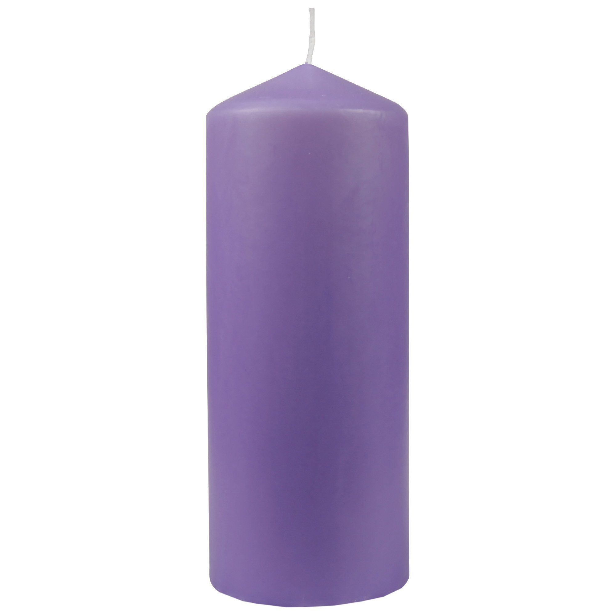 HS Candle Adventskerze Stumpenkerze (1-tlg), Wachskerzen Ø8cm x 20cm - Weihnachtskerze, viele Farben Violett