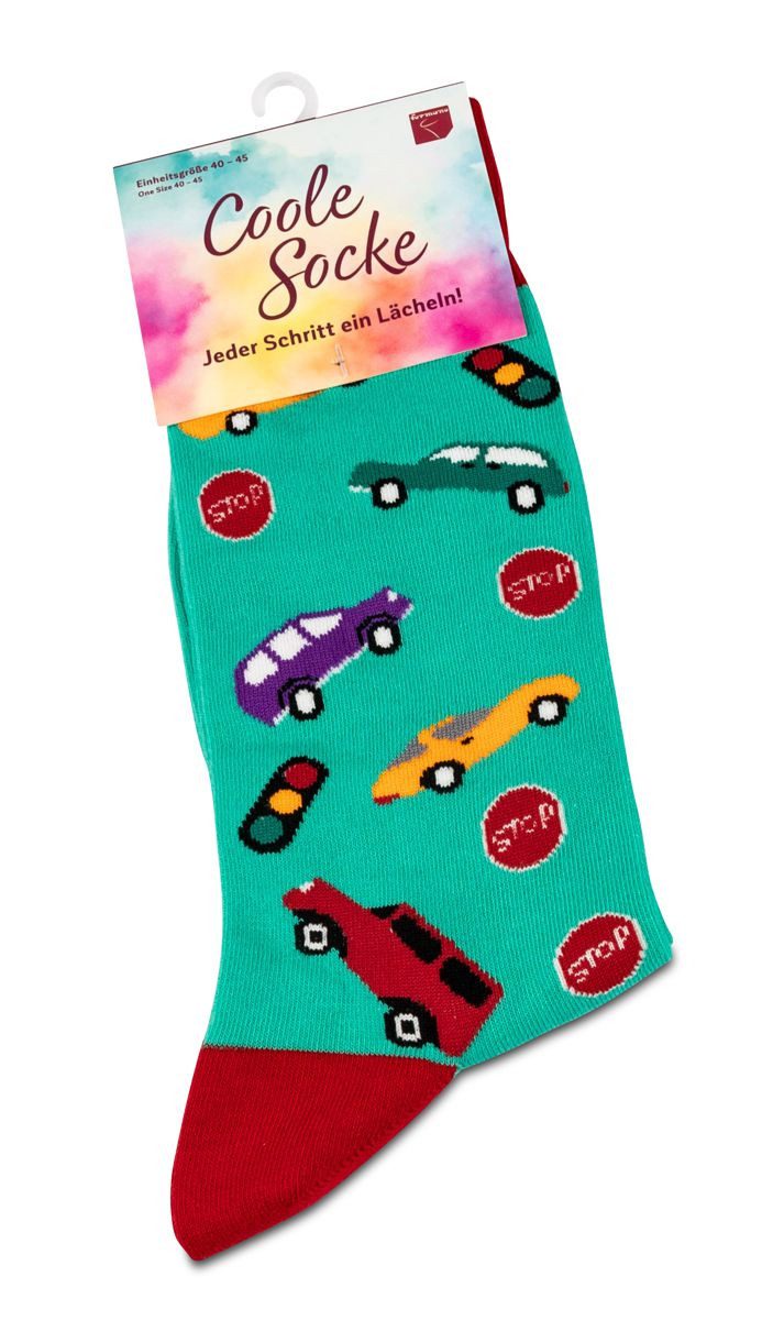 Socken Coole Socke Autos mint - One Size 40 - 45