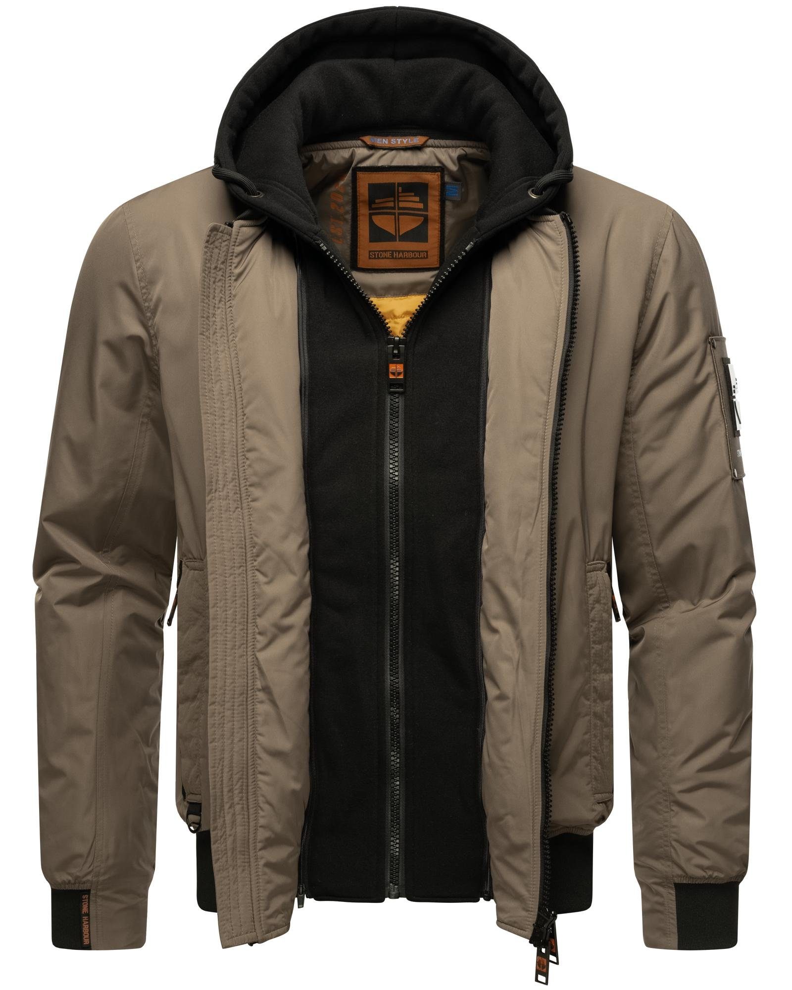Stone Harbour Bomberjacke Hoobo Stylische Herren Fliegerjacke mit abnehmbarer Innenjacke