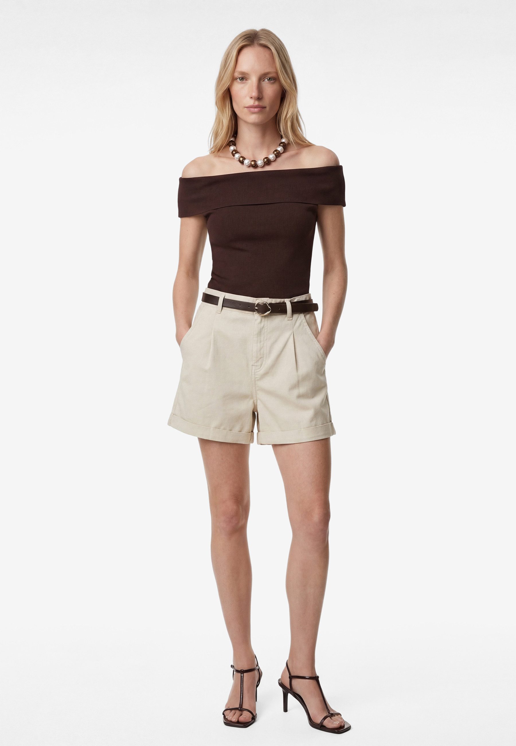 Koton Jeansshorts Koton Baumwoll-Mini-Shorts Mit Gürtel