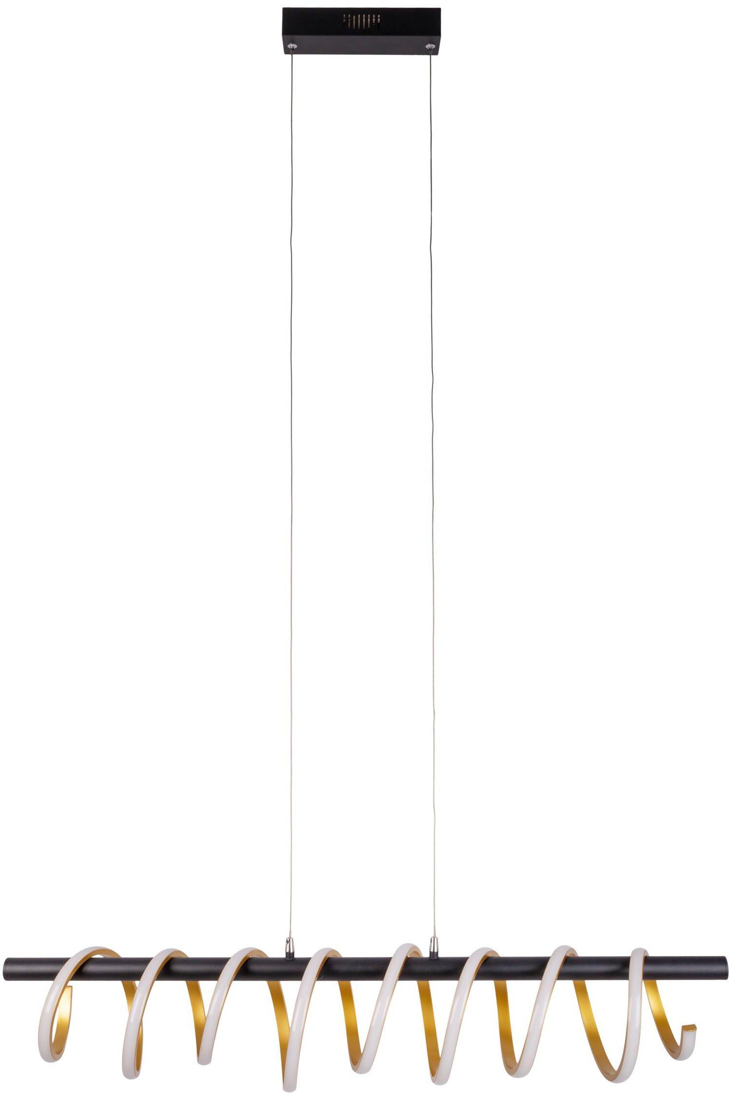 näve LED Pendelleuchte Belleza, Dimmfunktion, LED fest integriert, Warmweiß, Hängeleuchte warmweiß, 3-Stufen-dimmbar, 32W, L:100cm, goldfarben