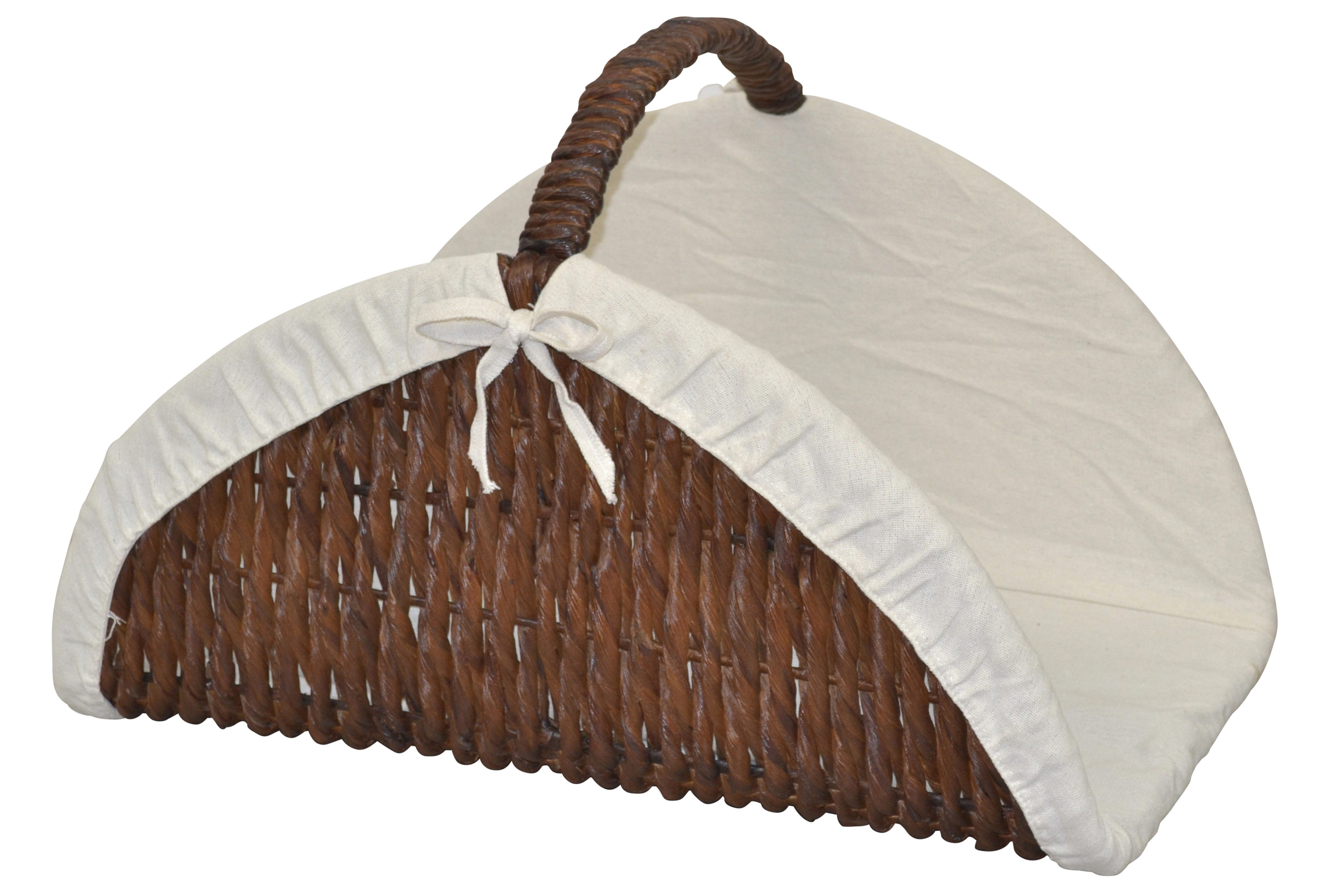 moebel-direkt-online Kaminholzkorb Korb zur Holzaufbewahrung, handgeflochten (Ca. 64 cm Breit), Gestell aus Eisen und mit Wasserhyazinte handgeflochten