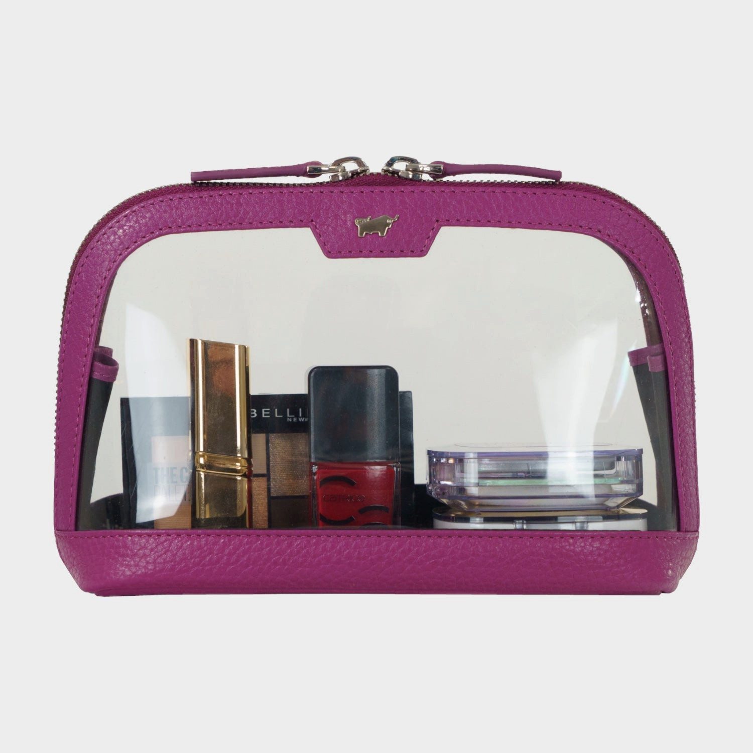 Braun Büffel Kulturbeutel Kosmetik Etui S violett