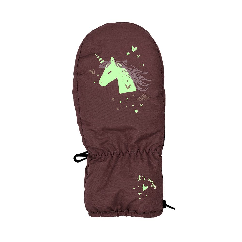 MAXIMO Fäustlinge MINI GIRL-Thermofausthandschuh Daumen, "Einhorn", glow in the dark (2-St)