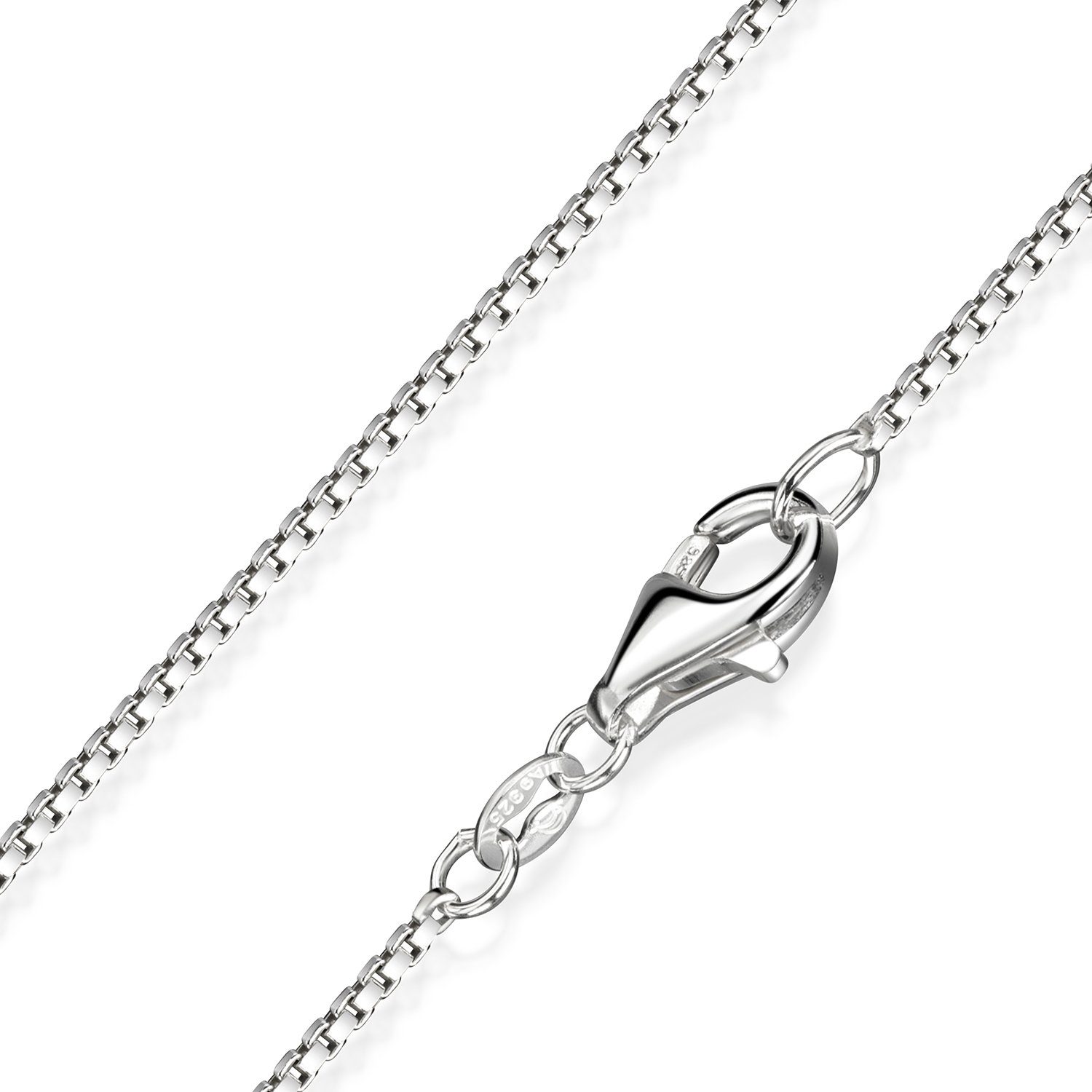 Sterling Silberkette K46, 925 Silber, diamantiert Materia 40-70cm Damen glänzend Venezianerkette Silber