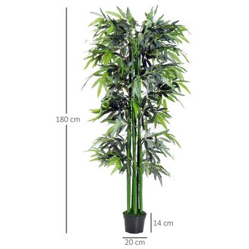 Kunstpflanze künstliche Pflanze Bambus, Outsunny, Höhe 180 cm, für Wohnzimmer, Schlafzimmer, Grün