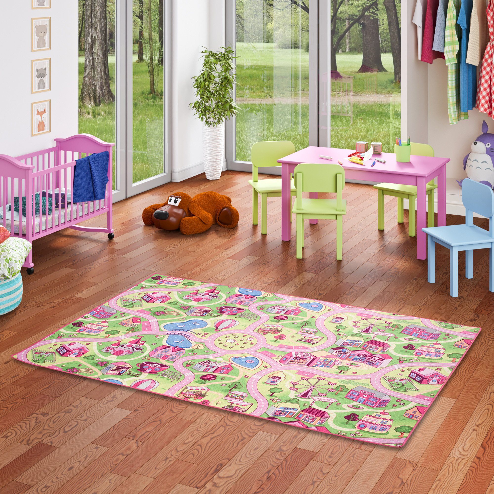 Snapstyle Kinderteppich Kinder Spiel Straßenteppich, Rechteckig, Höhe: 4 mm