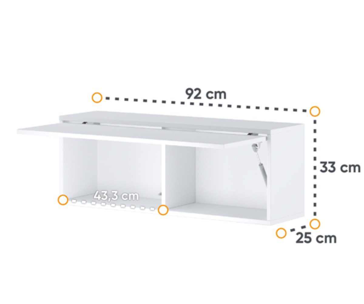 Friderik-EU Aufsatzschrank für Schrankbett Lenart Bed Concept BC-29, Hängeschrank 92x33x25 cm