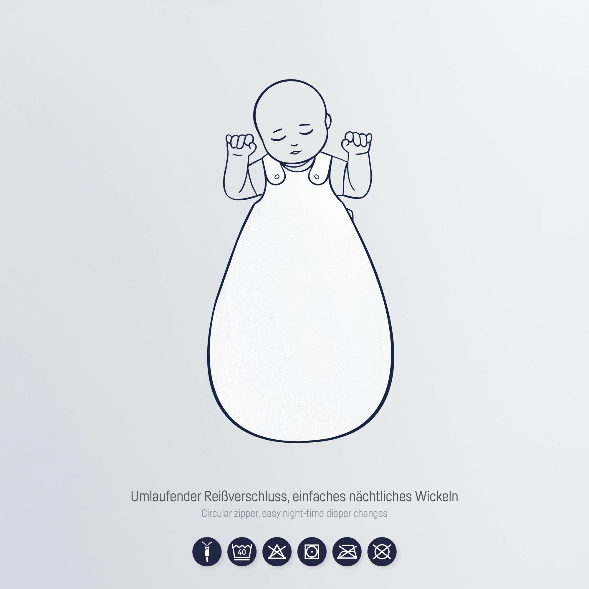 Julius Zöllner Babyschlafsack Musselin, umlaufender seitlicher Reißverschluss