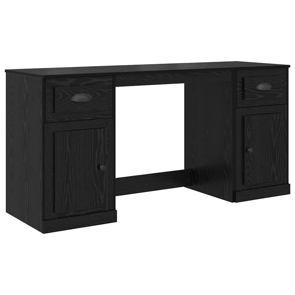 Schreibtisch Schreibtisch mit Schrank mit Schubladen Schwarz Eichen-Optik