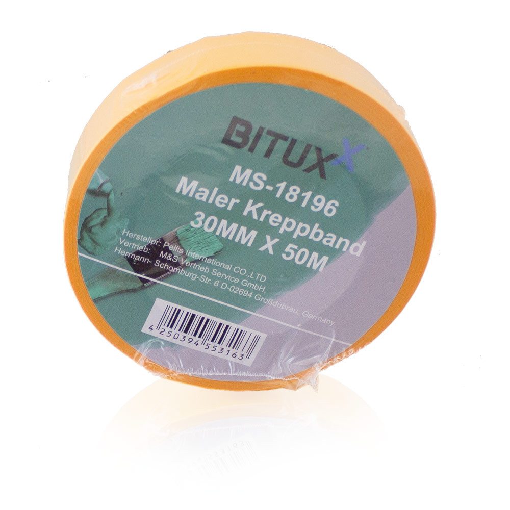 Bituxx Kreppband 30mm breit 50m pro Rolle (Sparset, 6-St., MS-18411)