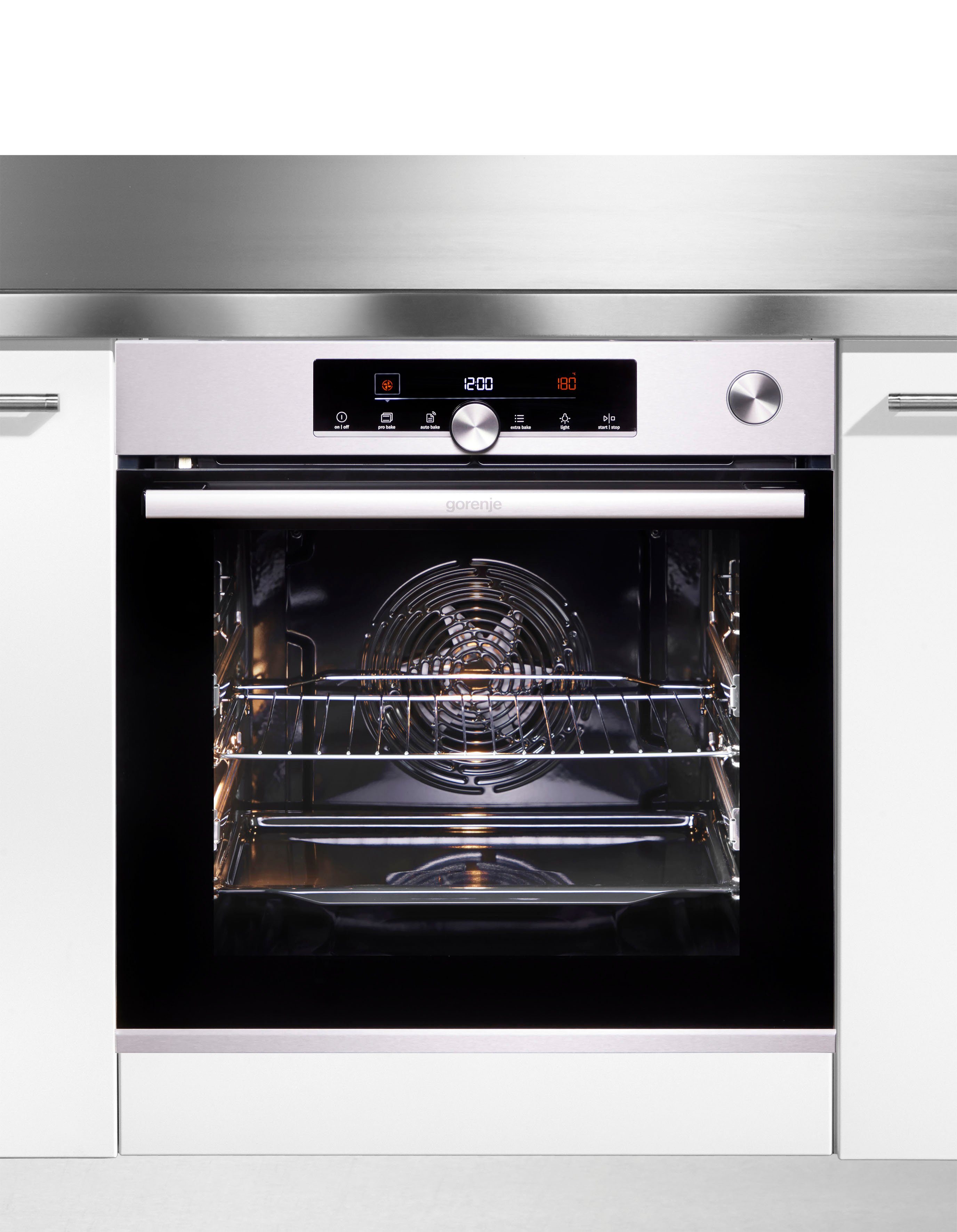 GORENJE Backofen BPSA 6747, Pyrolyse, 2fach Teleskopauszug, Wassertank für Dampf, AirFry-Funktion