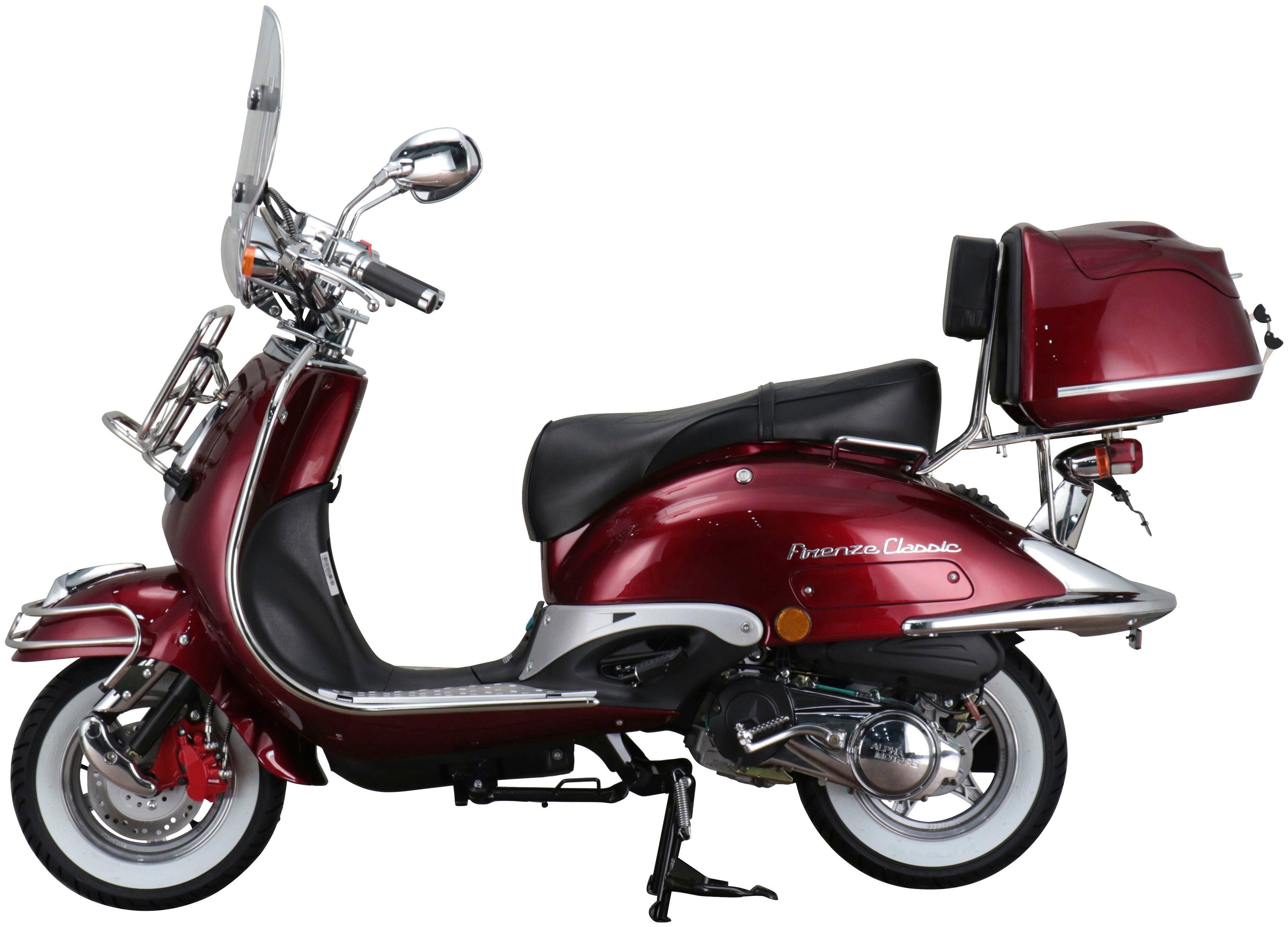 Alpha Motors 5, 125 85 Firenze Classic, (Komplett-Set) Retro ccm, km/h, weinrot Motorroller Euro