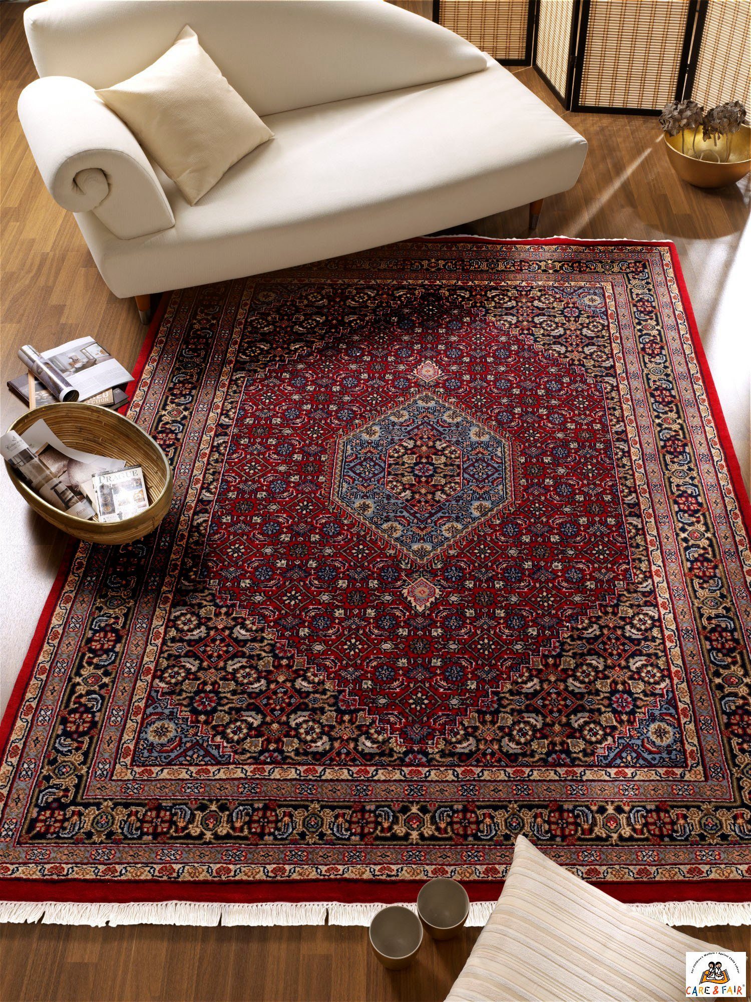 OCI DIE TEPPICHMARKE Orientteppich HIMALI BIDJAR, rechteckig, Höhe: 20 mm, reine Wolle, handgeknüpft, mit Fransen, Wohnzimmer