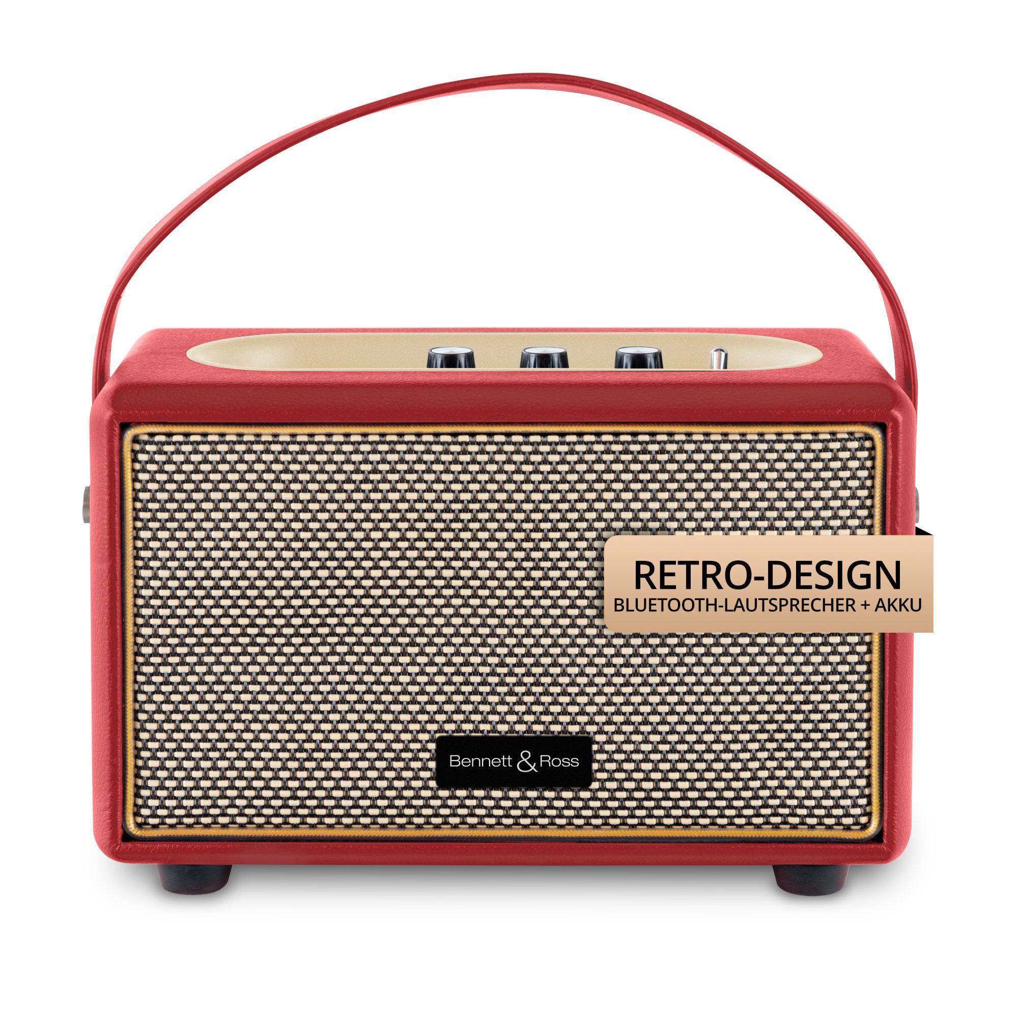 Bennett & Ross BB-820 Blackmore Junior Bluetooth-Lautsprecher (20 W, Retro Speaker in Lederoptik mit 5200 mAh Akku)