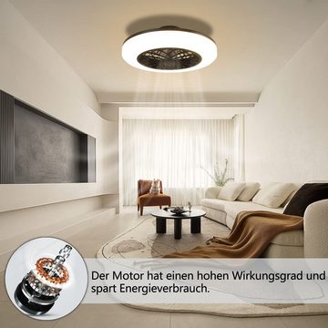 ZMH Deckenventilator Led mit Beleuchtung Fan Leise Fernbedienung Timer Dimmbar, 50 x 50 x 16 cm